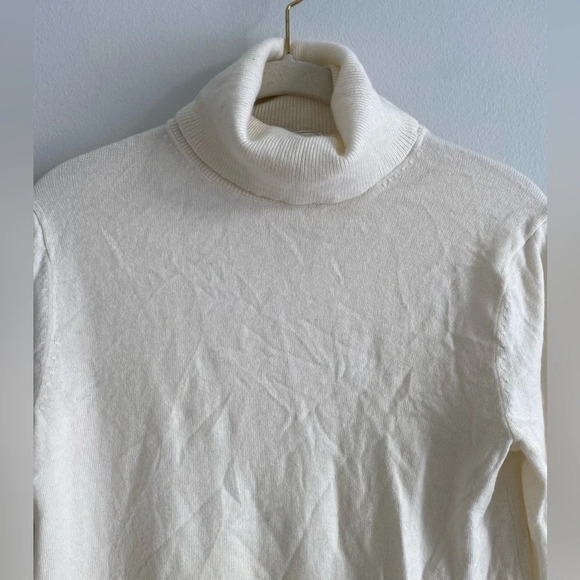 GAP Cream Extra Fine Merino Wool Turtleneck Sweater  Tunic Size S - Picture 4 of 13